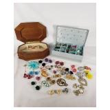 Vintage Jewelry Collection including Brooches, Earrings, and Rings
