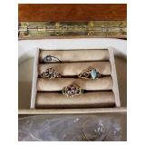 Vintage Jewelry Collection including Brooches, Earrings, and Rings