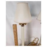 Set of Two White and Gold Table Lamps with Shades