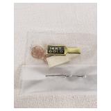 14KT Gold Plated Tie Tack with Attached Charm