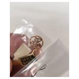14KT Gold Plated Tie Tack with Attached Charm