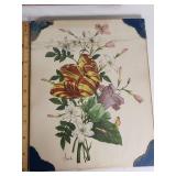 Vintage Floral and Landscape Artwork Collection including Chirat Signed Print and Framed Scenic Painting