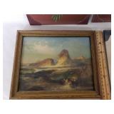 Vintage Floral and Landscape Artwork Collection including Chirat Signed Print and Framed Scenic Painting