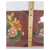 Vintage Floral and Landscape Artwork Collection including Chirat Signed Print and Framed Scenic Painting
