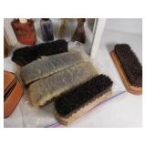 Shoe Shine Box with Brushes and Polishes