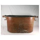Antique Copper Boiler with Wooden Handles about 24x12