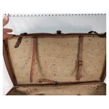 Vintage Leather Suitcase with Key