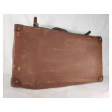 Vintage Leather Suitcase with Key