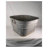 Square Galvanized Metal Wash Tub with Handles
