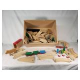 Wooden Train Set with Tracks and Accessories