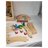 Wooden Train Set with Tracks and Accessories