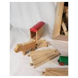 Wooden Train Set with Tracks and Accessories