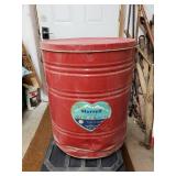 Morrell Snow Cap Pure Lard 120 lbs Metal Drum 20" Tall