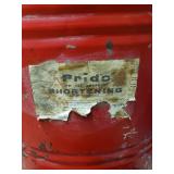 Prido 110 Pound Shortening Drum 20ish Inches tall