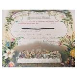 Vintage Confirmation Certificate for Adeline Bertha Violet Menow November 30th, 1930, at St. John
