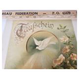 Baptism Certificate with Dove and Floral Design - 1896
