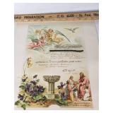 Baptism Certificate with Religious Imagery and Floral Design -1915