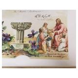 Baptism Certificate with Religious Imagery and Floral Design -1915