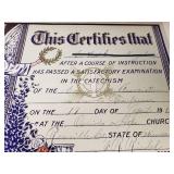 Certificate of Catechism Completion - 1910