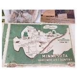 Various Vintage Paper Ephemera, Including 1947 Minnesota Arrowhead Map and 1949 Calendar