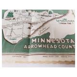 Various Vintage Paper Ephemera, Including 1947 Minnesota Arrowhead Map and 1949 Calendar