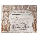 Baptism Certificate with Religious Illustrations - 1890