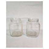 Pair of Clear Glass Storage Jars with Lids