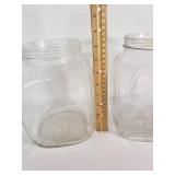 Pair of Clear Glass Storage Jars with Lids