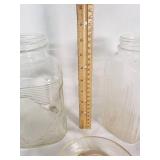Vintage Glass Jars and Chicken Waterer Base
