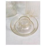 Vintage Glass Jars and Chicken Waterer Base