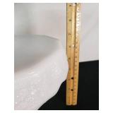 White Milk Glass Pedestal Cake Stand with Floral Design