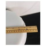 White Milk Glass Pedestal Cake Stand with Floral Design