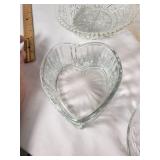 Mixed Glass Bowls, Including Amber and Clear Cut Glass Designs