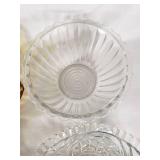 Mixed Glass Bowls, Including Amber and Clear Cut Glass Designs