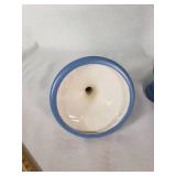 Wedgwood-Style Blue and White Lidded Vase