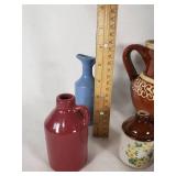 Vintage Ceramic Pottery Lot including Pitcher, Mugs, and Miniature Jugs