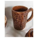Vintage Ceramic Pottery Lot including Pitcher, Mugs, and Miniature Jugs