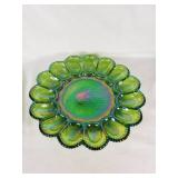 Green Carnival Glass Egg Plate