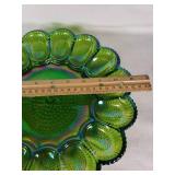 Green Carnival Glass Egg Plate