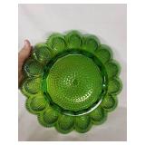 Green Carnival Glass Egg Plate