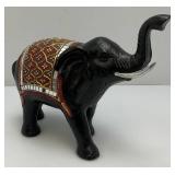 Vintage Hand Carved Wooden Mirrored Elephant 8 1/2" x 11 1/2"