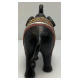 Vintage Hand Carved Wooden Mirrored Elephant 8 1/2" x 11 1/2"
