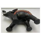 Vintage Hand Carved Wooden Mirrored Elephant 8 1/2" x 11 1/2"