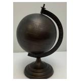 Vintage Bronze Metal Globe On Stand Globe Is 7"