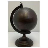 Vintage Bronze Metal Globe On Stand Globe Is 7"