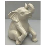 Vintage White Ceramic Elephant Planter 4" x 6" x 6 1/2"