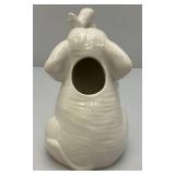 Vintage White Ceramic Elephant Planter 4" x 6" x 6 1/2"