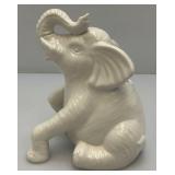 Vintage White Ceramic Elephant Planter 4" x 6" x 6 1/2"