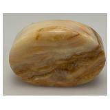 Small Miniature Stone Carved Elephant On Onyx Base 3" x 3 1/2"