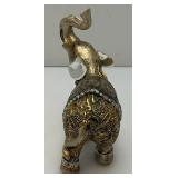 Small Ornate Vintage Elephant With Chromed Ears And More 4 3/4" x 6"